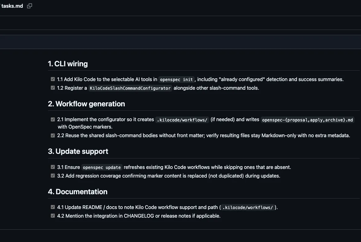 OpenSpec Kilo Code Proposal